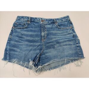 American Eagle Denim Shorts Women's Size 16 Blue Stretch Frayed‎ Hem Casual